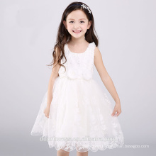 Wholesale Princess Rose Flower girls party dress white Lace Net frock designs for kids baby girl fairy dresses